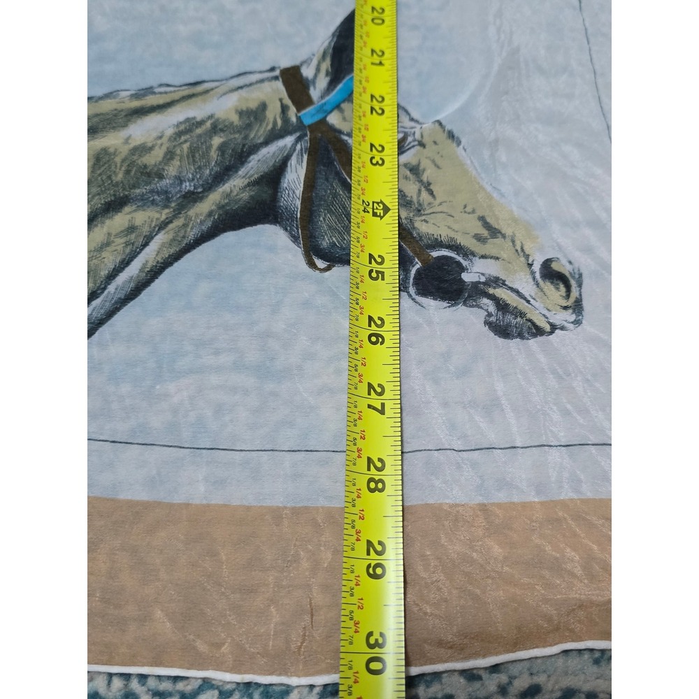 Equestrian Scarf Horses Racing Jockey Theme Art Square Scarf‎ (R) - Picture 3 of 3